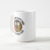 Elke aangepaste kleur achtergrond tekst Happy Face Koffiemok (Voorkant links)