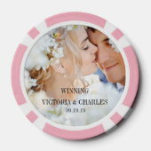 Elke aangepaste kleur bruiloft gunsten pokerchips (Achterkant)
