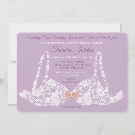 Elke achtergrondkleur lingerie uitnodiging (Voorkant)