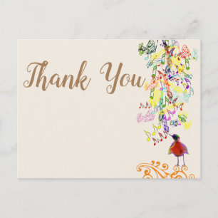 Elke achtergrondkleur van een kleine Birdie vertel Briefkaart