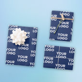 Elke afbeelding of bedrijfslogo in donker marinebl inpakpapier vel