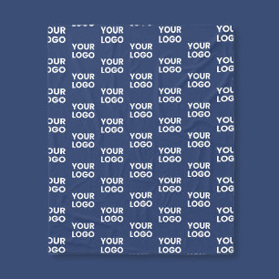 Elke Afbeelding of Business Logo bewerkbaar donker Fleece Deken