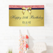 Elke Age Birthday Coral Sequins Gold Diamond Bow Spandoek (Insitu)