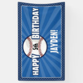 Elke Age Blue Baseball Birthday Banner (Verticaal)