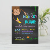Elke Age Chalkboard Little Monkey Boy Kaart (Staand voorkant)