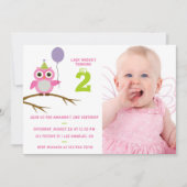 Elke Age Cute Owl Baby of Toddler Girl Birthday Kaart (Voorkant)