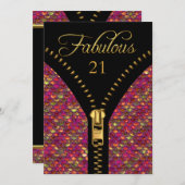 Elke Age Fabulous Sequins Pink Gold Black Birthday Kaart (Voorkant / Achterkant)
