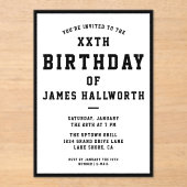 ELKE AGE-groepsdaguitnodiging | Zwart-wit Acryl Uitnodigingen (Voorkant)