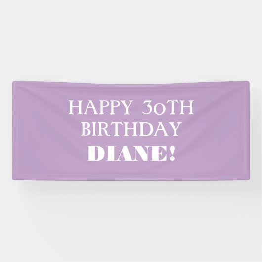 Elke Age Lavender Paars Happy Birthday Banner (Horizontaal)