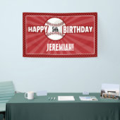Elke Age Red Baseball Birthday Banner (Beurs)