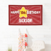 Elke Age Star Red Birthday Banner (Insitu)