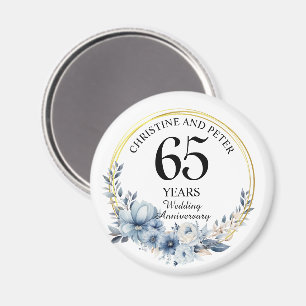 Elke bruiloft (65) Elegant Blauw Bloemen Jubileum Magneet