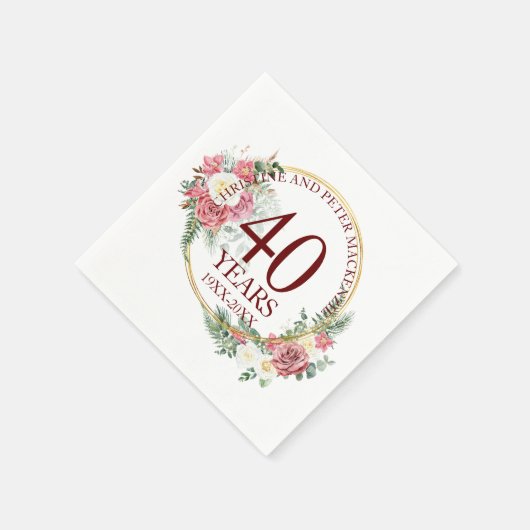 Elke bruiloft Blush Rozen Jubileum Servet (Hoek)