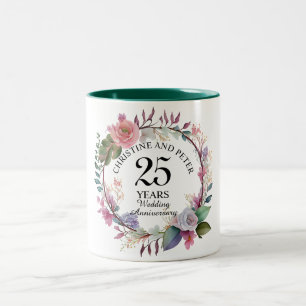 Elke bruiloft Elegant Bloemen Jubileum Tweekleurige Koffiemok