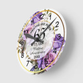 Elke bruiloft gouden Lijst Paarse Rozen Jubileum Ronde Klok (Hoek)