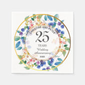 Elke bruiloft Jubileum (25) gouden Lijst bessen Servet (Voorkant)