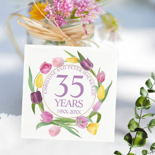 Elke bruiloft Waterverf Tulpen Jubileum Servet