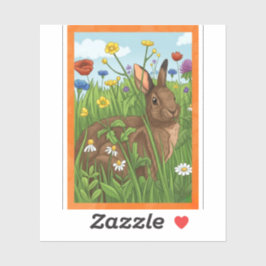 Elke Bunny Houdt van Bloemen Sticker