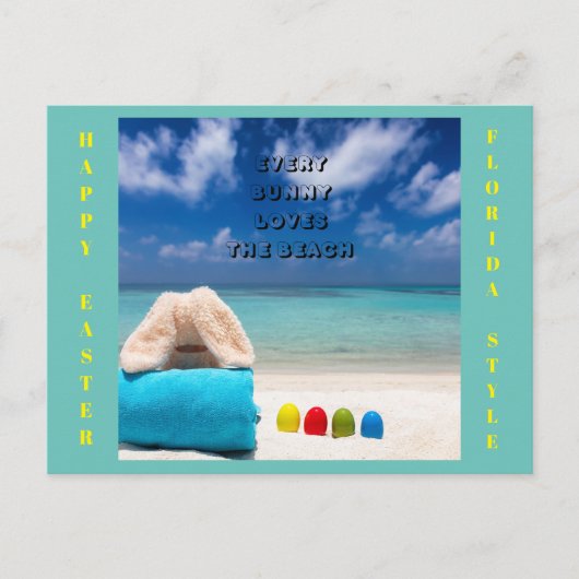 Elke Bunny houdt van de Beach Florida Pasen Briefkaart (Voorkant)