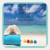 Elke Bunny houdt van de bloedstollingsramp Vierkante Sticker (Voorkant)