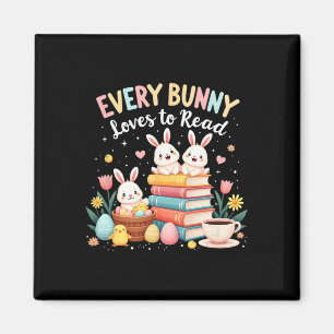 Elke Bunny Houdt Van Lezen Boek Liefhebber Pasen D Magneet