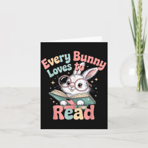Elke Bunny houdt van lezen Cute Pasen Design Kaart