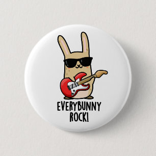 Elke Bunny Rock Funny Animal Rabbit Pun Ronde Button 5,7 Cm