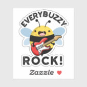 Elke Buzzy Rock Funny Music Bee Pun Sticker (Vel)