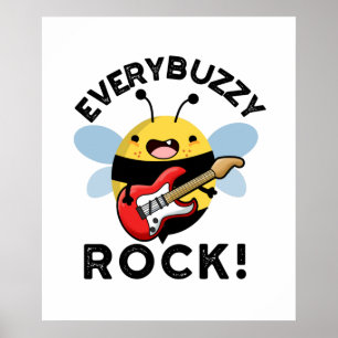 Elke Buzzy Rock Grappige Muziek Bij Puntigheid Poster