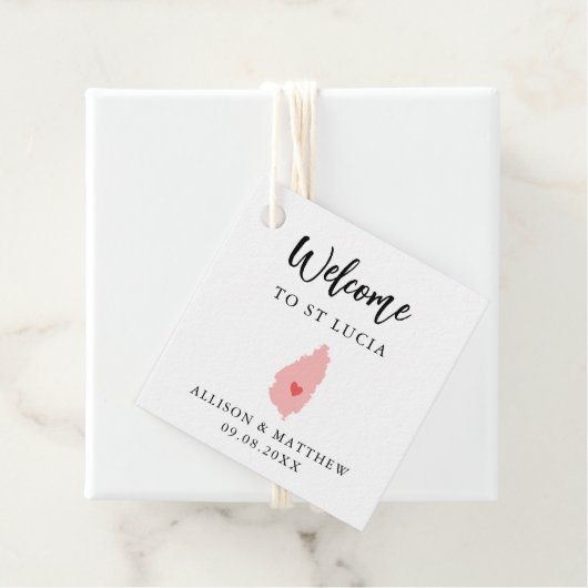 Elke Colour St. Lucia Wedding Welcome Bag Bedankjes Labels (In situ)