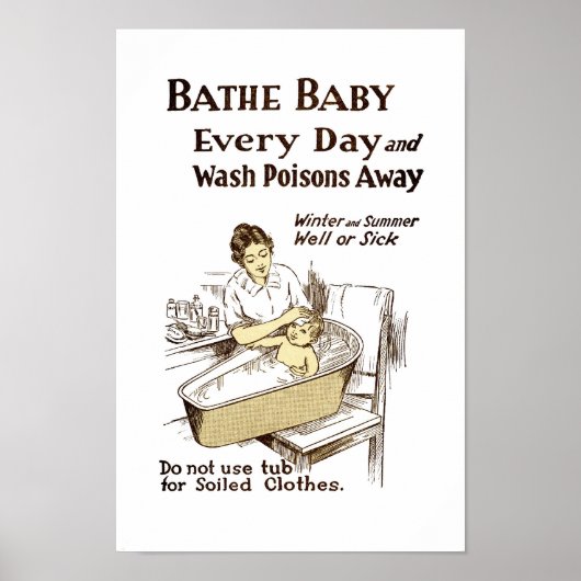 Elke dag baden je Baby Poster (Voorkant)