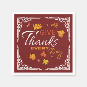 Elke dag Bedankt geven   Herfst-oliefabriek Napkin Servet