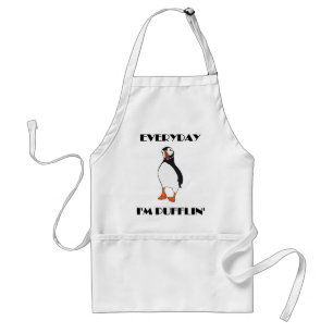Elke dag ben ik Pufflin Puffin Bird Standaard Schort