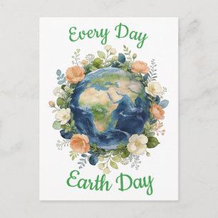Elke Dag Earth Day Bloemstuk Earth Feestdagenkaart