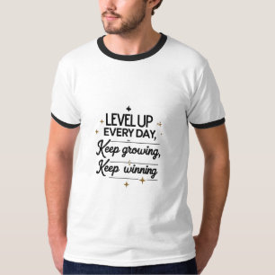 Elke dag een level hoger – Minimal Gold Star T-shi T-shirt