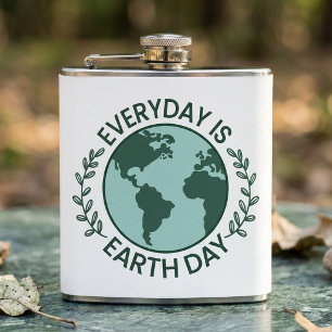 Elke Dag Is Aardedag - Vintage Groen Aarde Liefheb Heupfles
