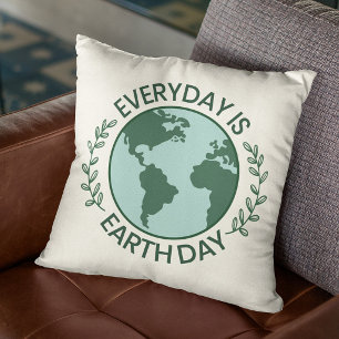 Elke Dag Is Aardedag - Vintage Groene Aarde Liefhe Kussen