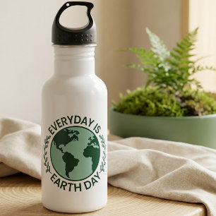 Elke Dag Is Aardedag - Vintage Groene Aarde Liefhe Waterfles