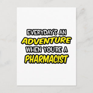 Elke dag is een avontuur... apotheker briefkaart