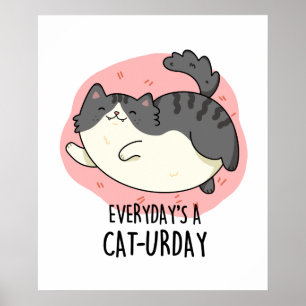 Elke dag is een kat-urday grappige vette keuty Cat Poster
