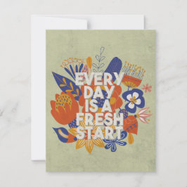 Elke dag is een nieuwe start notitiekaartje