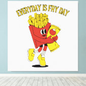 Elke dag is Fry Day Canvas Afdruk (Insitu (Houten vloer))