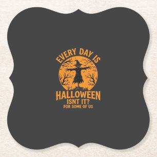 Elke Dag Is Halloween Vogeverschrikker Heks Ontwer Kartonnen Onderzetters