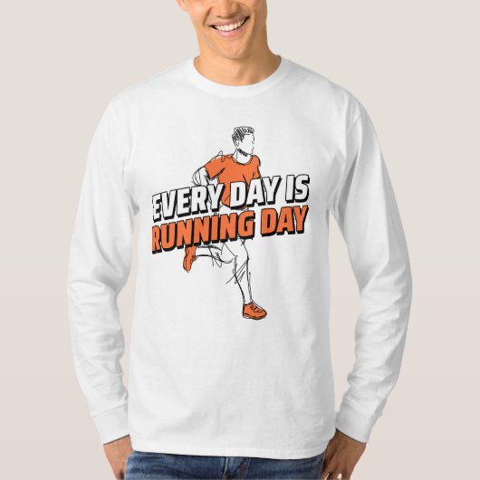 Elke dag is hardloopdag - Shirten Sinaasappel met T-shirt (Voorkant)