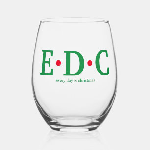 Elke dag is Kerstmis Wijnglas Zonder Voet