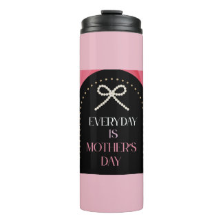 Elke dag is Moederdag Elegantie Roze Parel Tumbler Thermosbeker