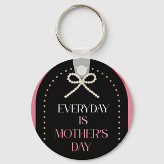 Elke dag is Moederdag Elegantie Roze Strik Sleutel Sleutelhanger