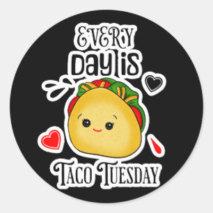 Elke dag is Taco dinsdag Ronde Sticker