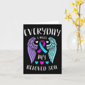 Elke dag juf ik mijn vermoeide zoon - zelfmoordbew kaart (Gele Bloem)