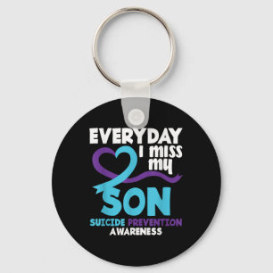Elke dag juf ik mijn zoon Suicide Prevention Aware Sleutelhanger